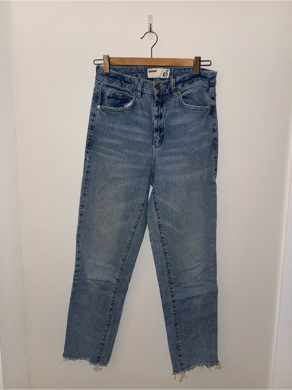 Garage Women's Straight Leg Jeans in Light Blue Wash